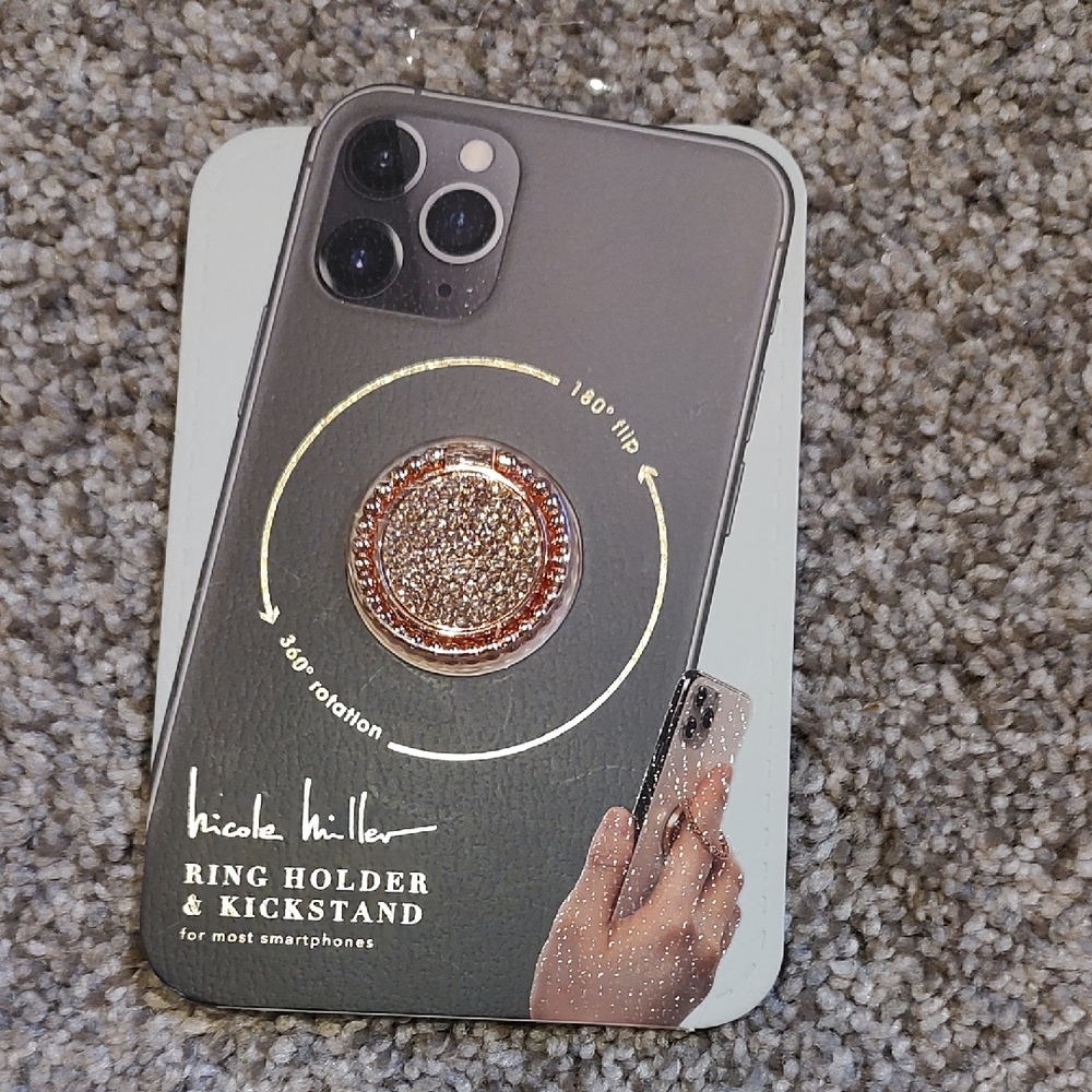 Nicole Miller Gold Ring Holder & Kickstand for Smartphones